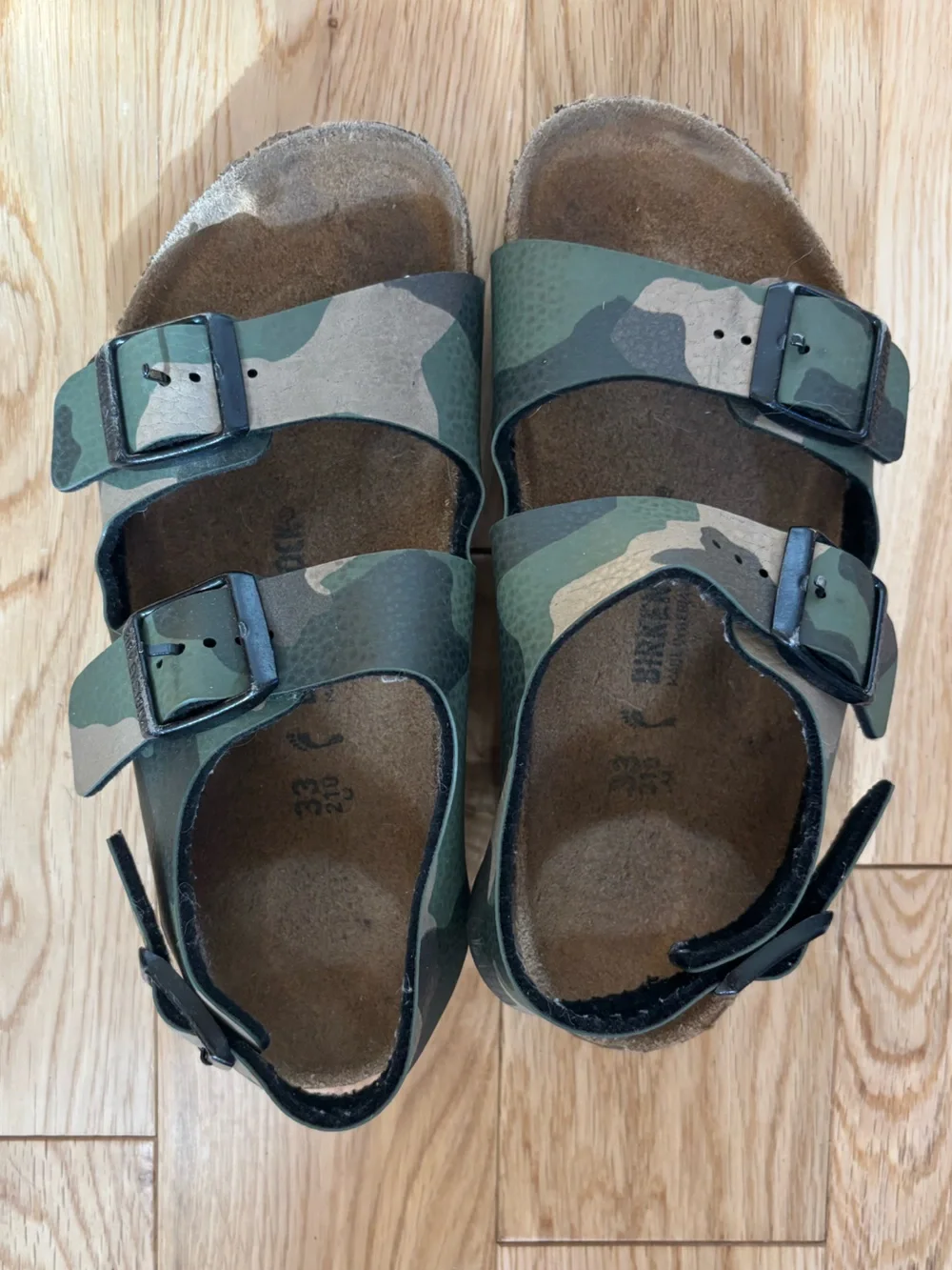 Birkenstock Milano Kids EU 33 US Youth 2 Camo Camouflage Sandals Backstrap